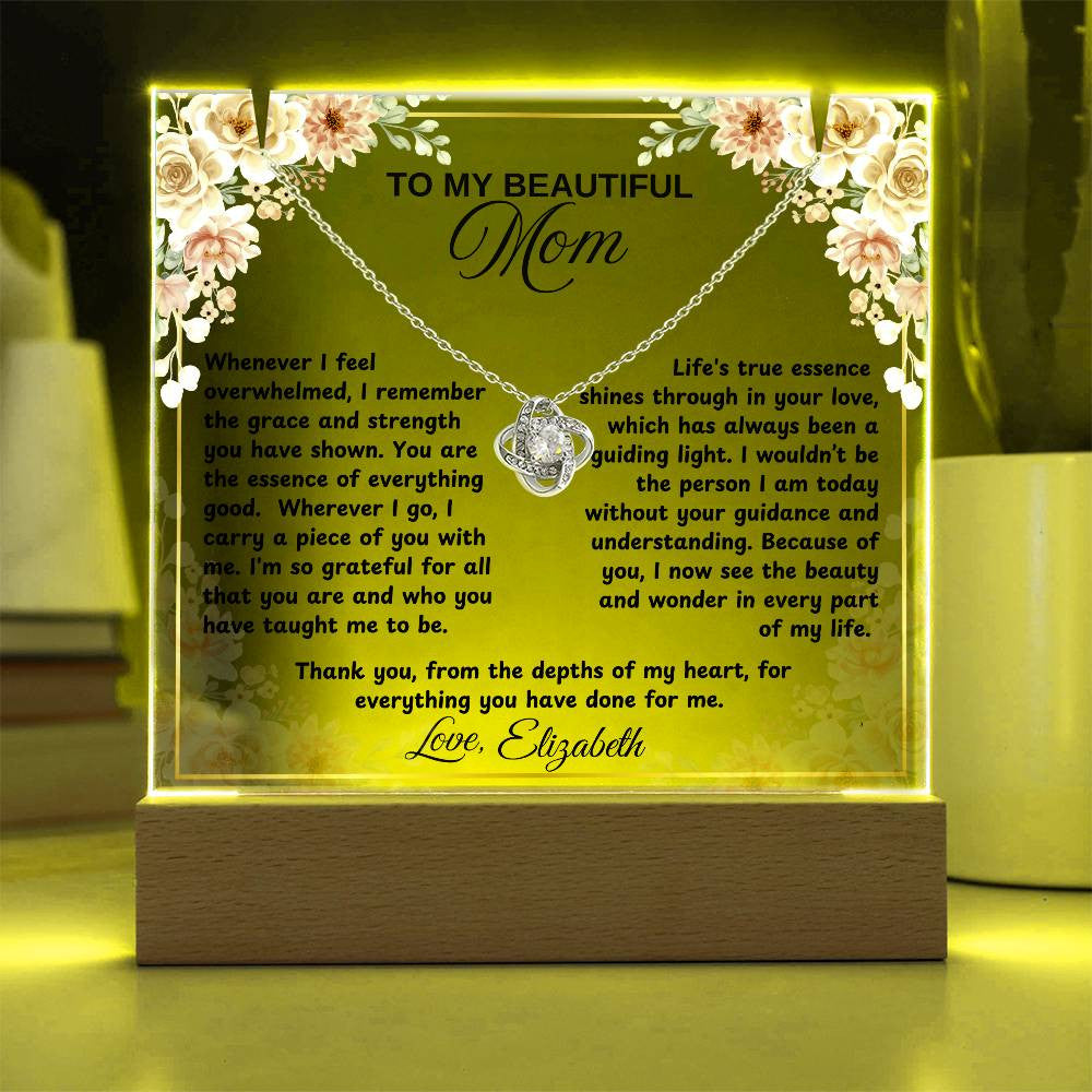 To My Mom|Personalized Acrylic Bundle Love Knot Necklace