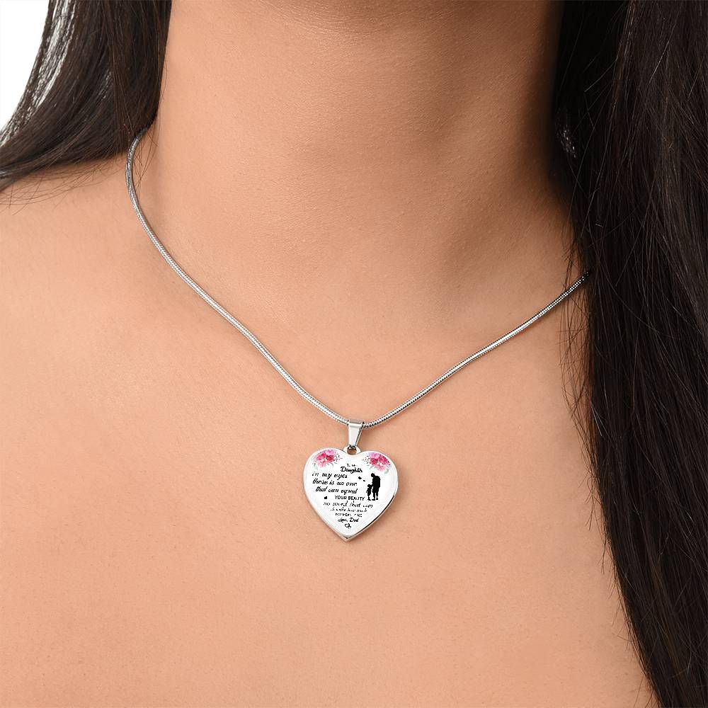 To My Daughter Heart Necklace