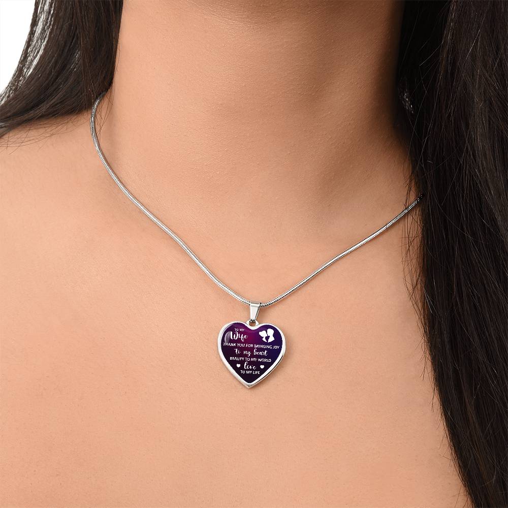 To My Wife Heart Necklace