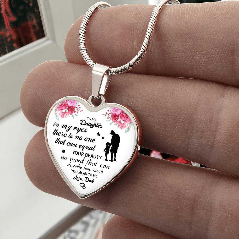 To My Daughter Heart Necklace