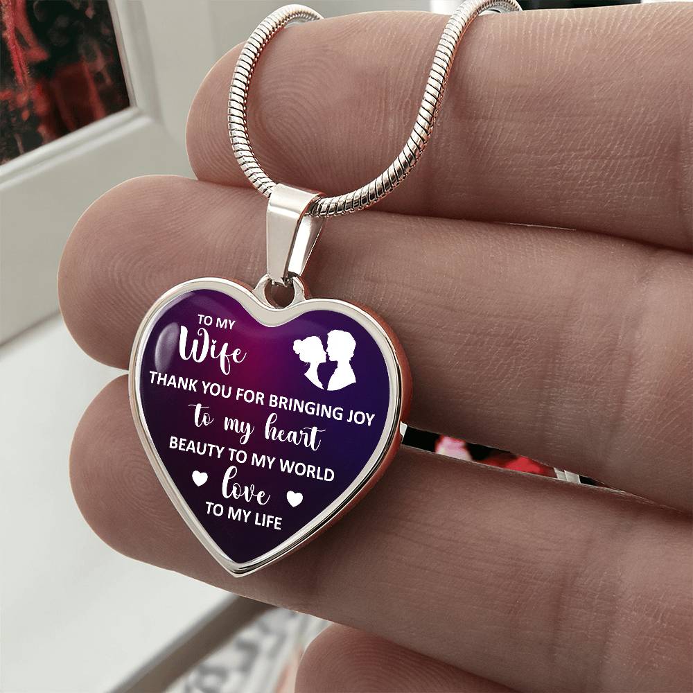 To My Wife Heart Necklace