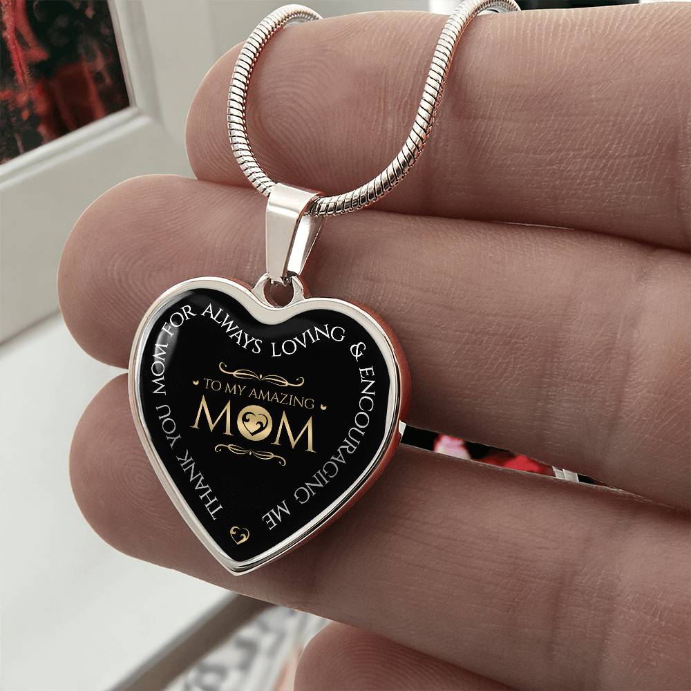 To My Mom Heart Necklace