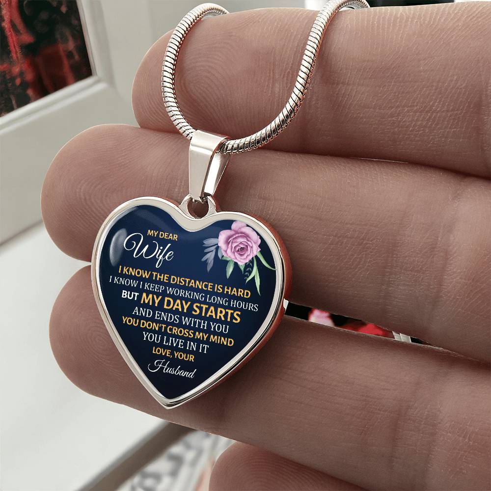 My Dear Wife Heart Necklace