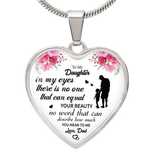 To My Daughter Heart Necklace