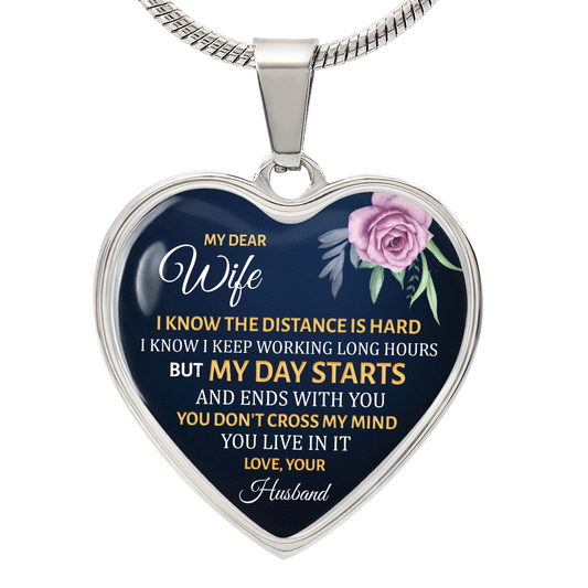 My Dear Wife Heart Necklace