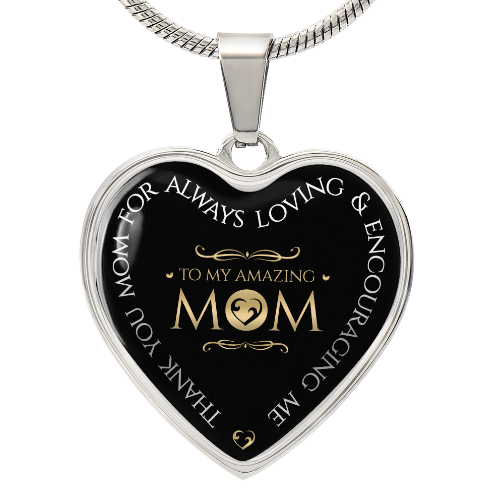 To My Mom Heart Necklace