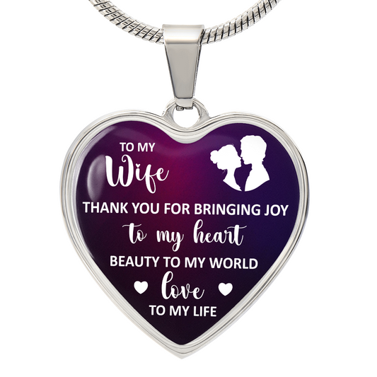 To My Wife Heart Necklace