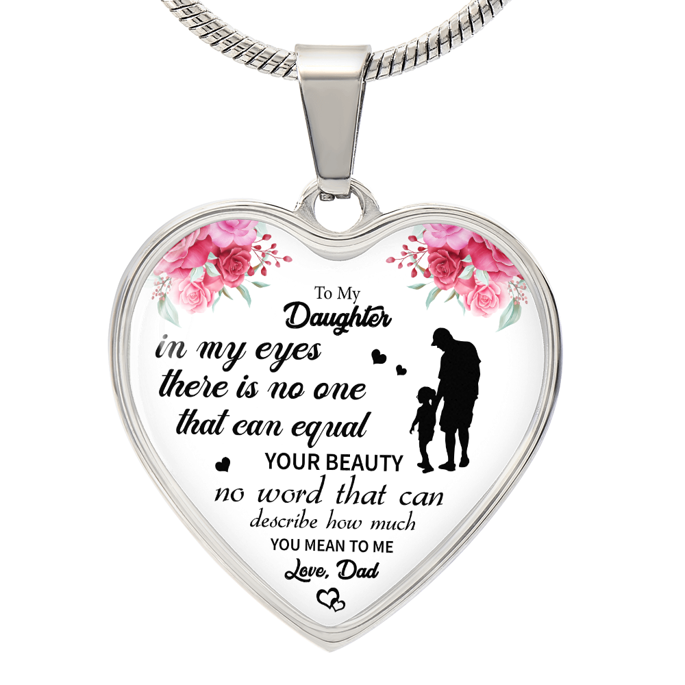 To My Daughter Heart Necklace