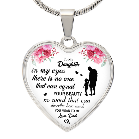 To My Daughter Heart Necklace