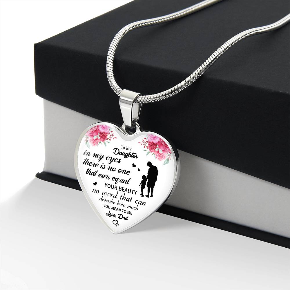 To My Daughter Heart Necklace