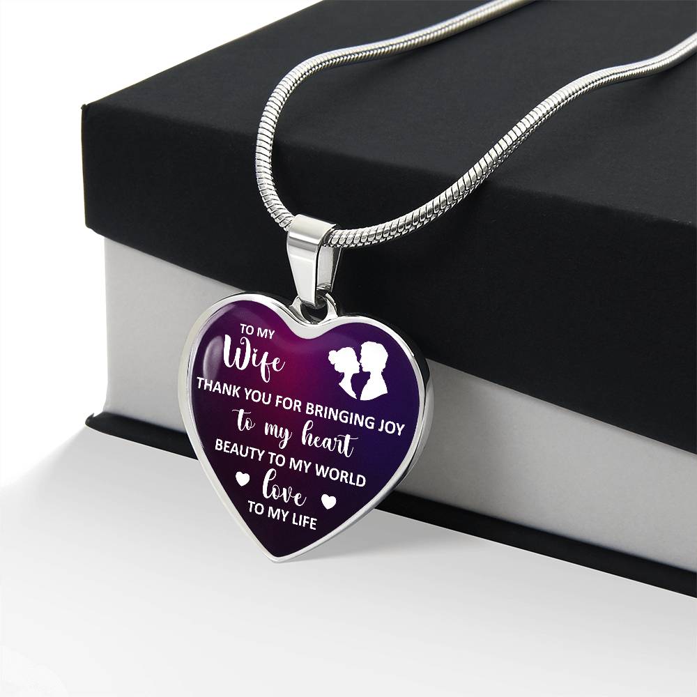 To My Wife Heart Necklace