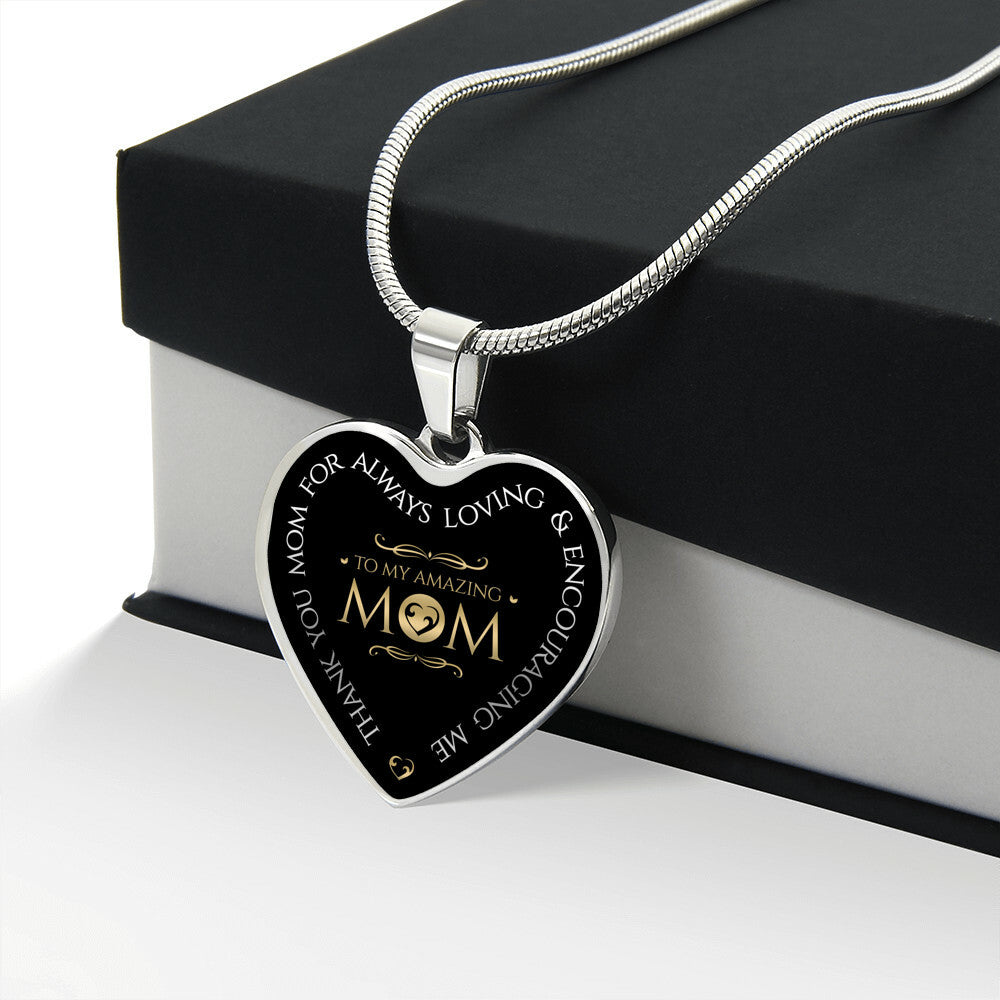 To My Mom Heart Necklace