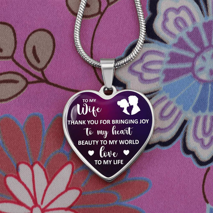 To My Wife Heart Necklace