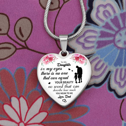 To My Daughter Heart Necklace