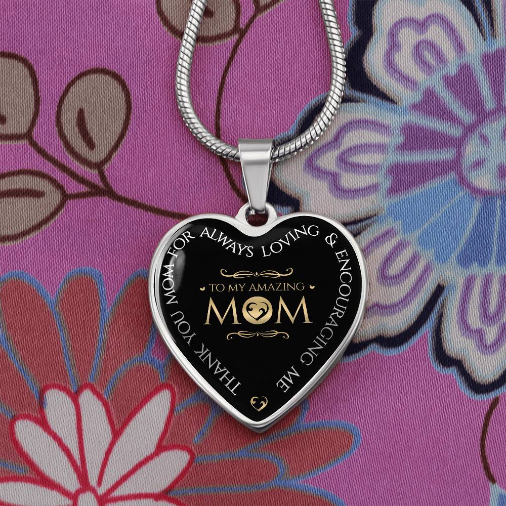 To My Mom Heart Necklace