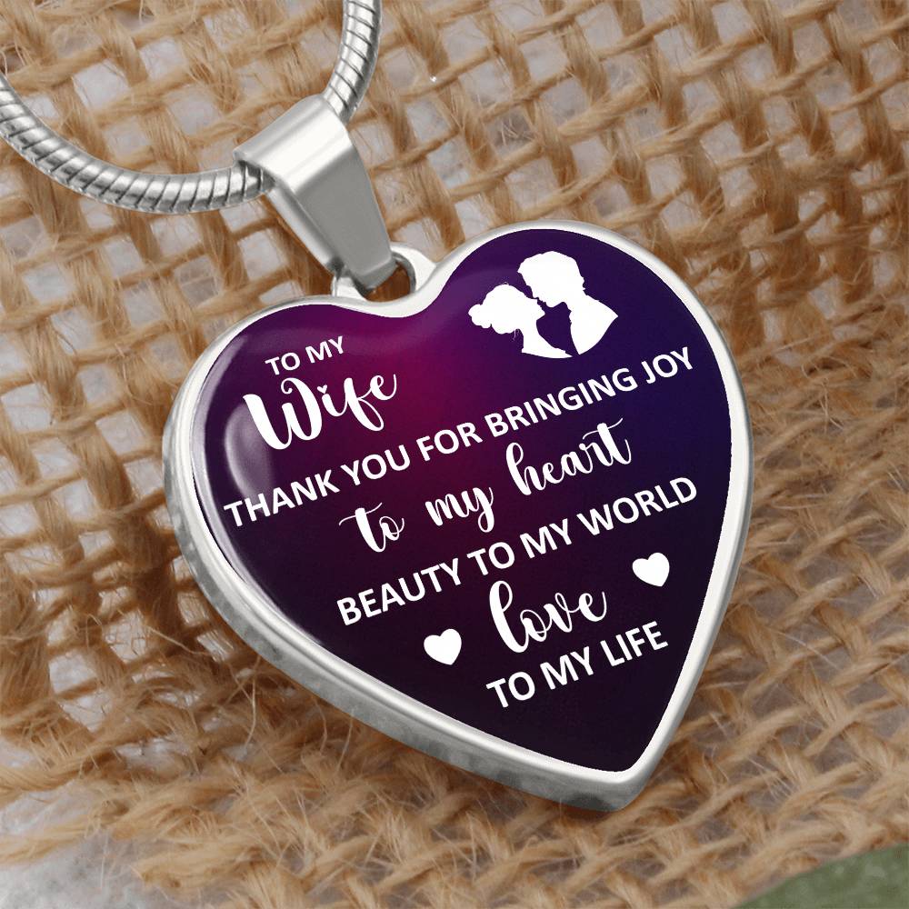 To My Wife Heart Necklace