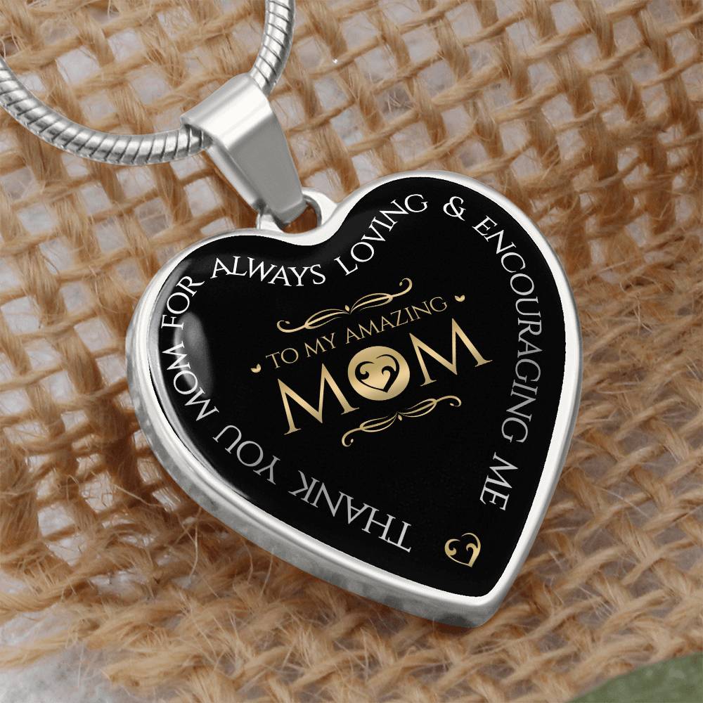 To My Mom Heart Necklace