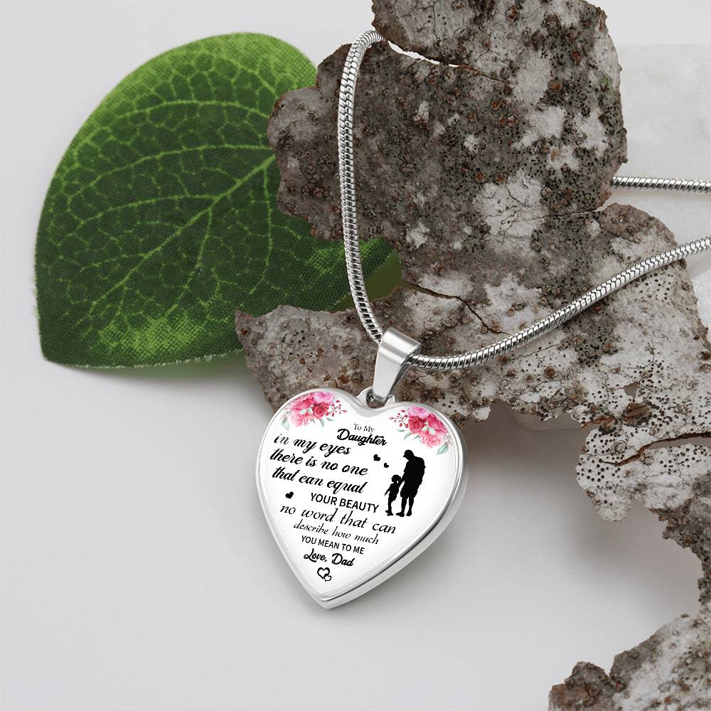 To My Daughter Heart Necklace