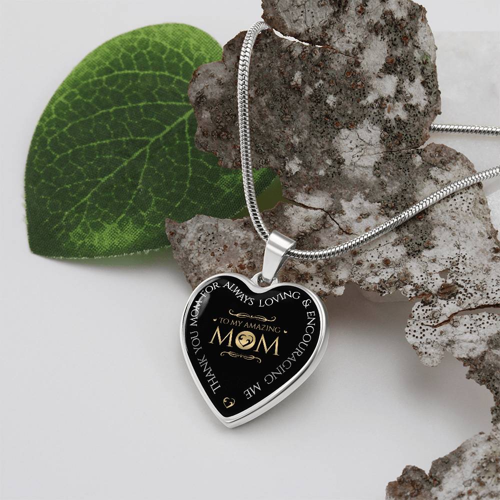 To My Mom Heart Necklace