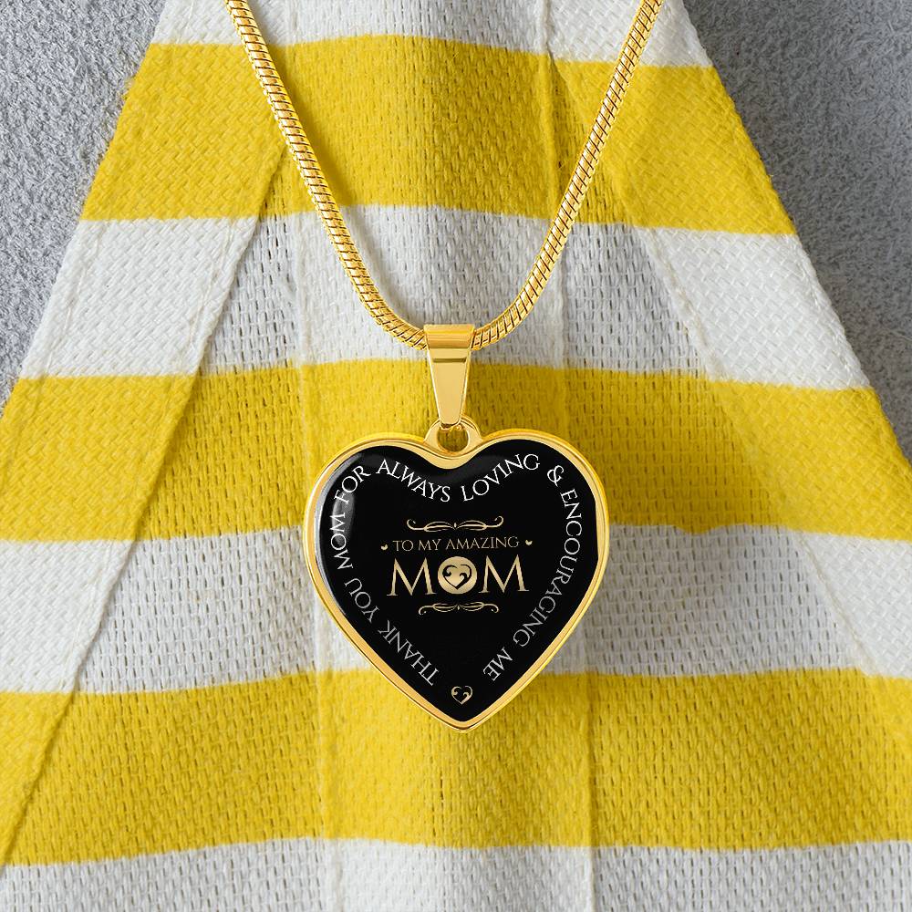 To My Mom Heart Necklace