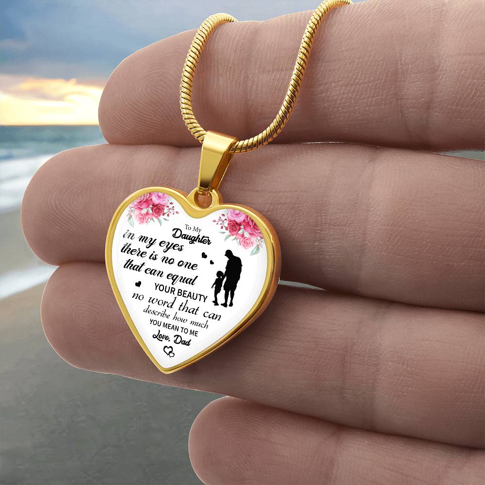 To My Daughter Heart Necklace