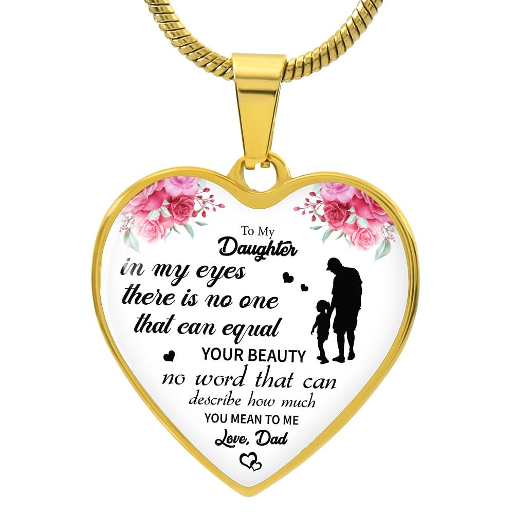 To My Daughter Heart Necklace