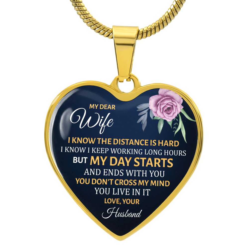 My Dear Wife Heart Necklace