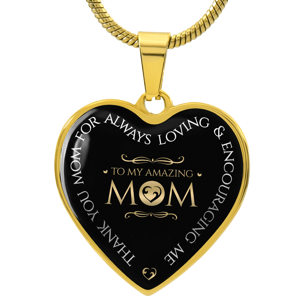 To My Mom Heart Necklace