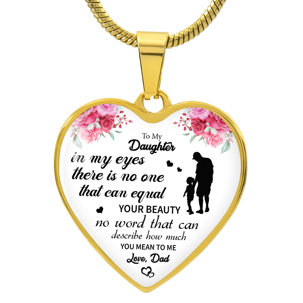 To My Daughter Heart Necklace