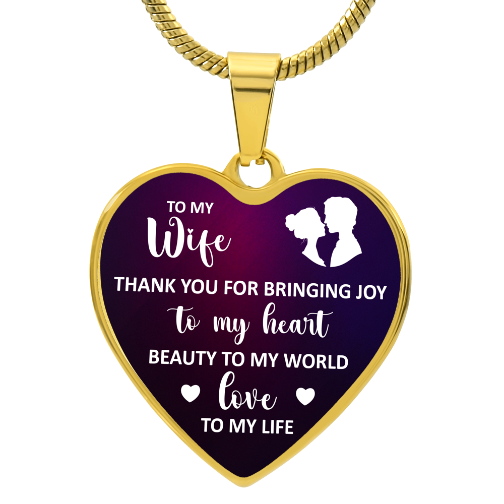 To My Wife Heart Necklace