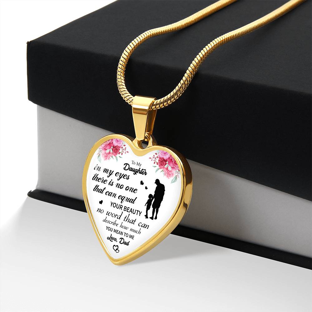 To My Daughter Heart Necklace