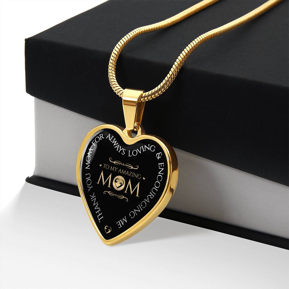 To My Mom Heart Necklace