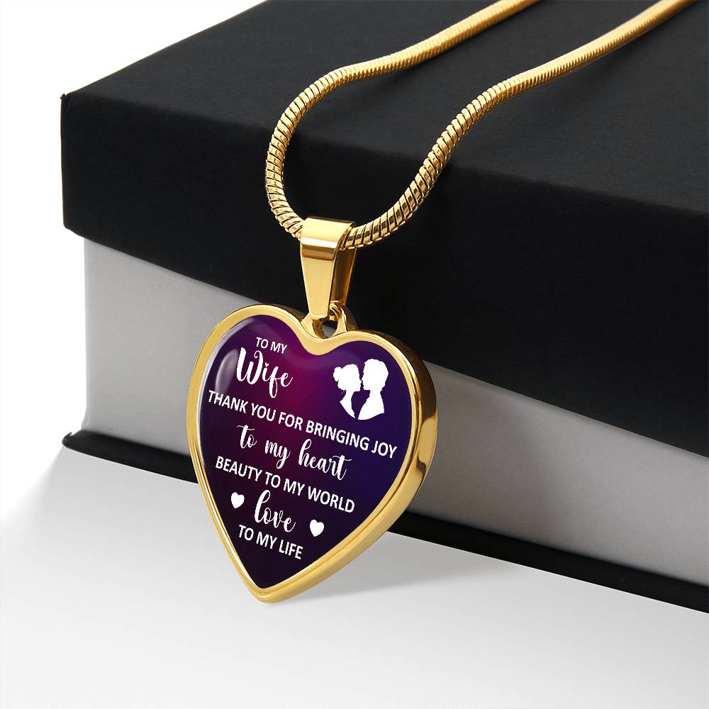 To My Wife Heart Necklace