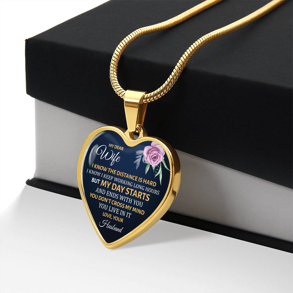 My Dear Wife Heart Necklace