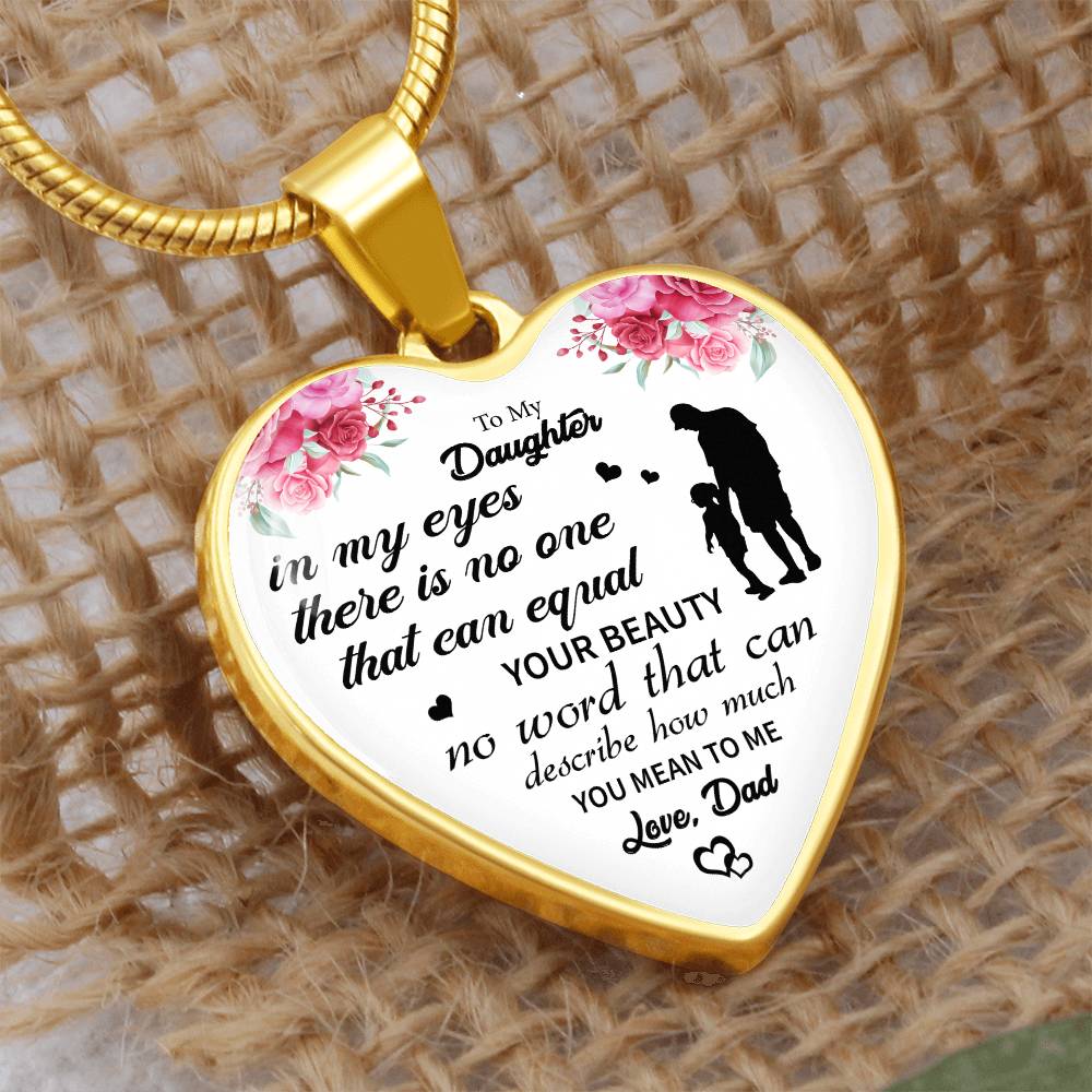 To My Daughter Heart Necklace