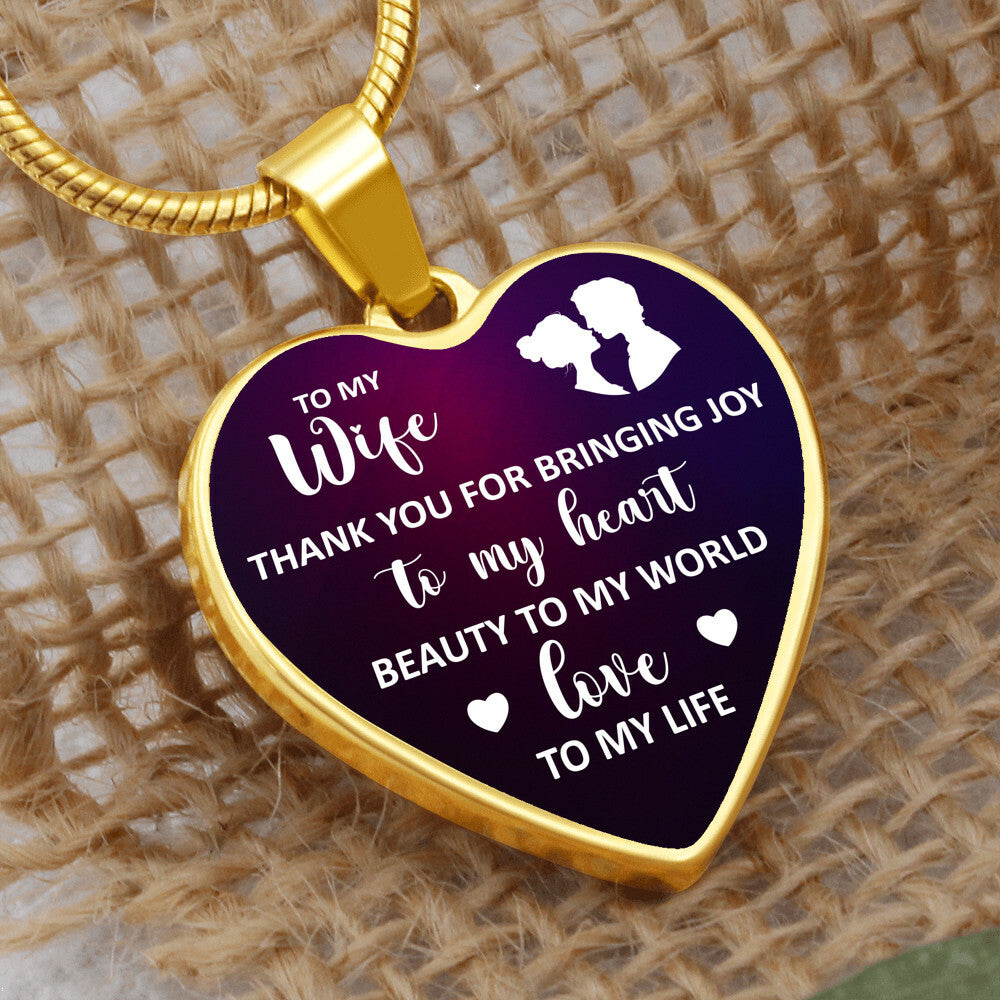 To My Wife Heart Necklace