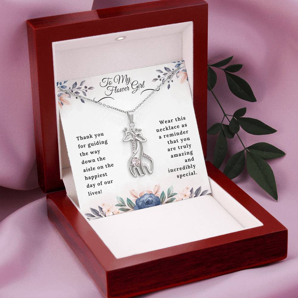 To My Flower Girl Giraffe Necklace - Gifted Jewels