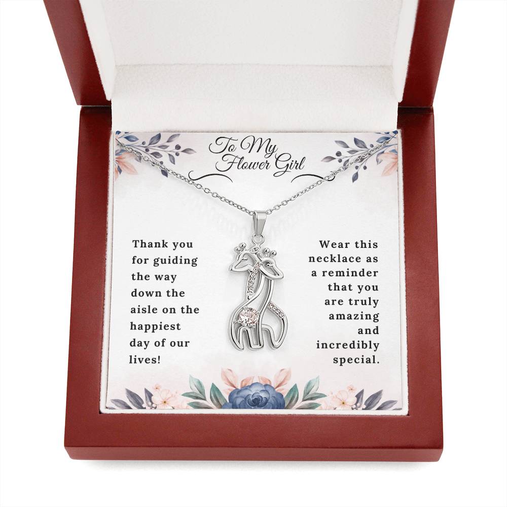 To My Flower Girl Giraffe Necklace - Gifted Jewels