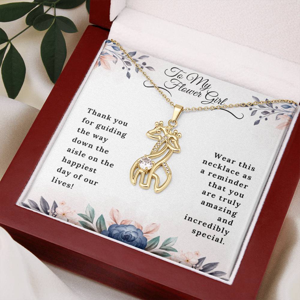 To My Flower Girl Giraffe Necklace - Gifted Jewels