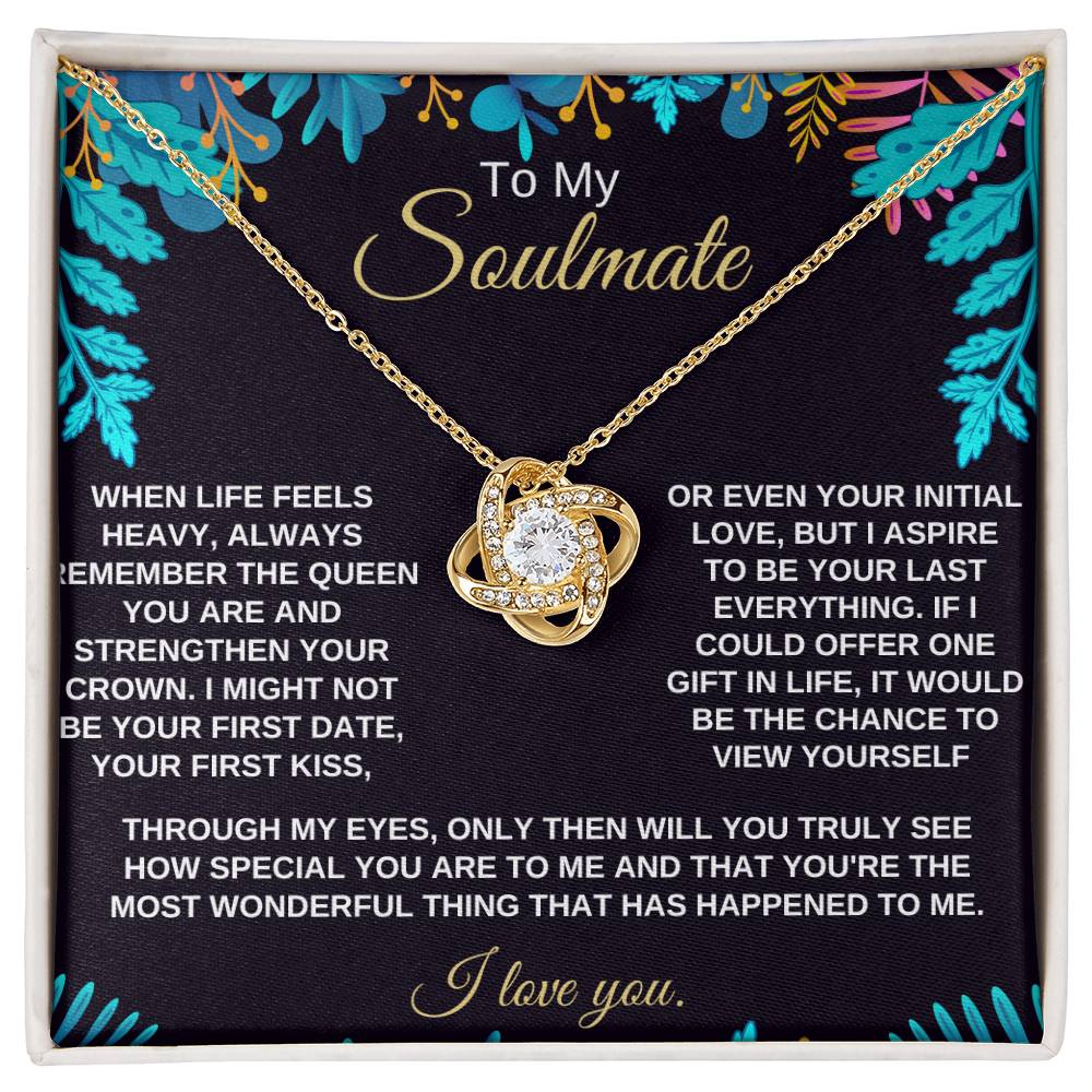 To My Soulmate Love Knot Necklace