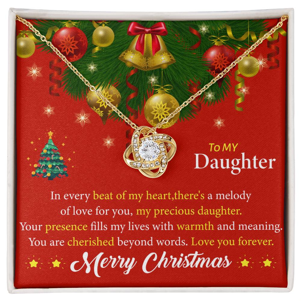 To My Daughter Merry Christmas Love Knot Necklace - Gifted Jewels