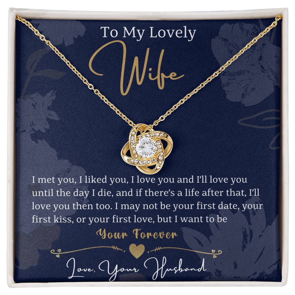 To My Lovely Wife Love Knot Necklace - Gifted Jewels