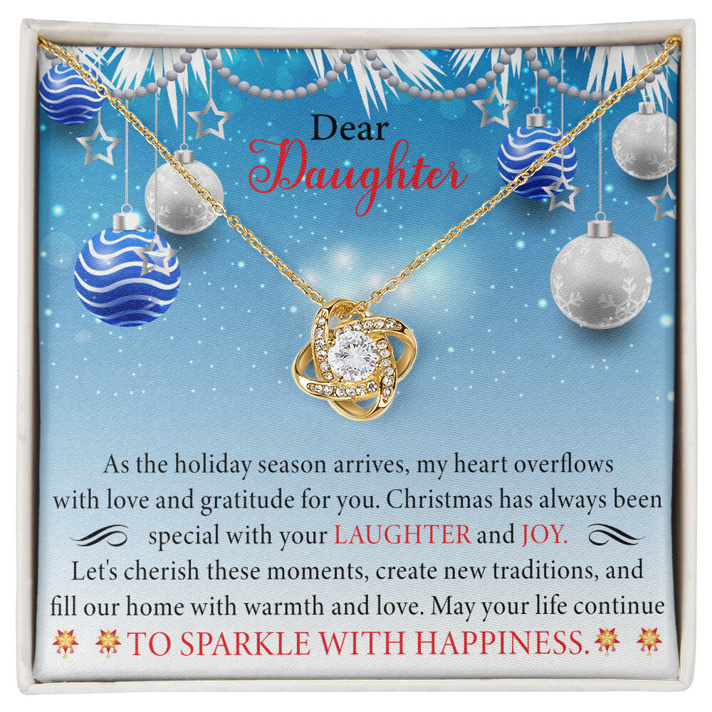 Dear Daughter Merry Christmas Love Knot Necklace - Gifted Jewels