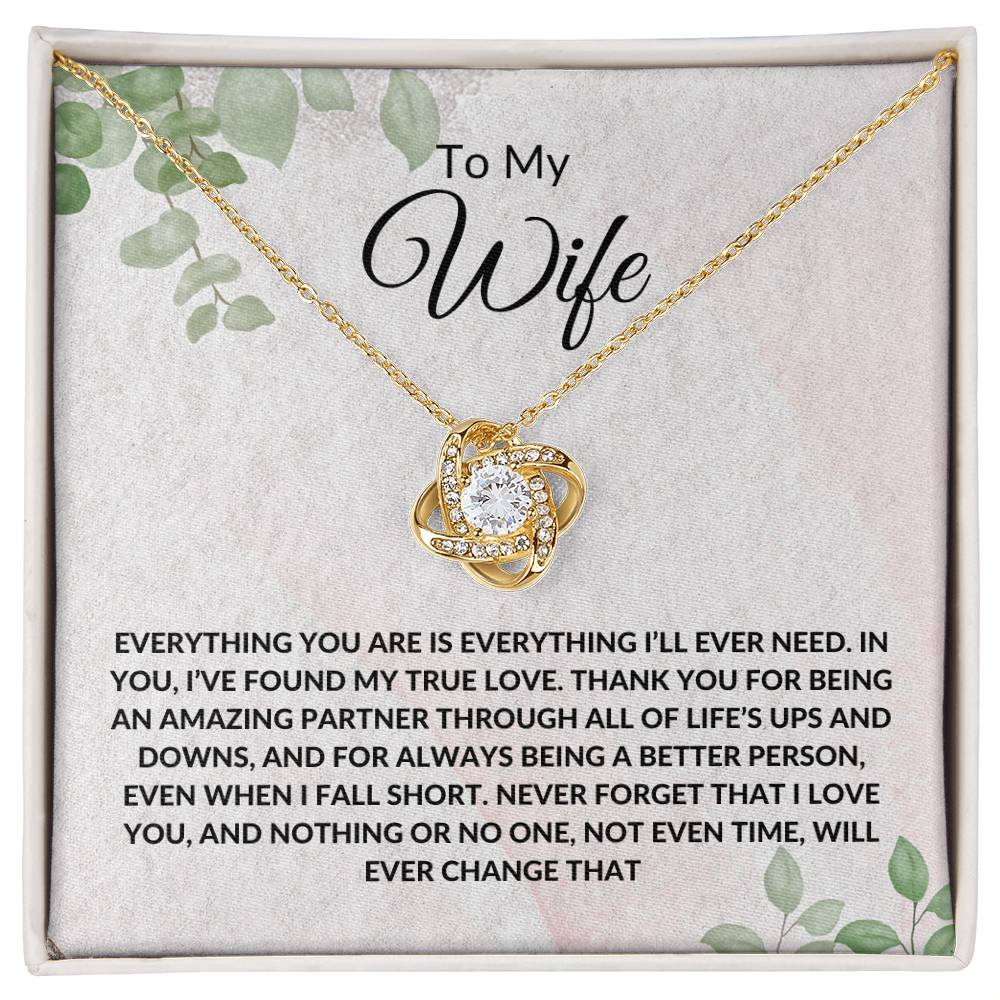 To My Wife Love Knot Necklace