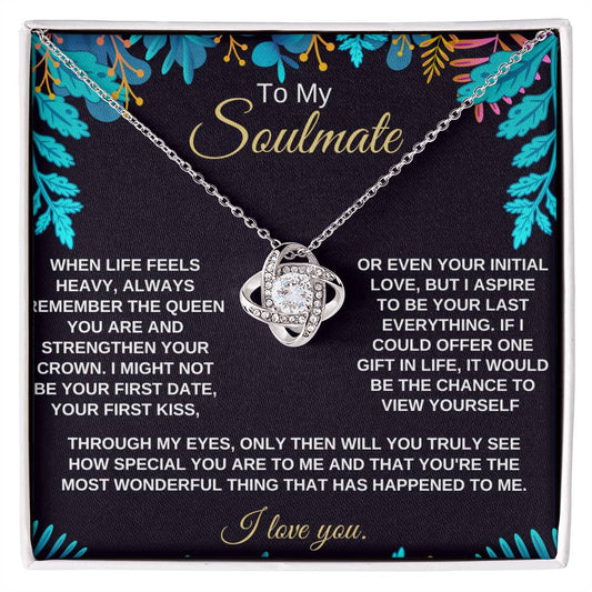 To My Soulmate Love Knot Necklace