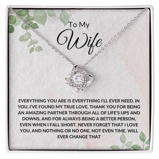 To My Wife Love Knot Necklace