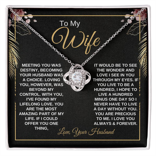 To My Wife Love Knot Necklace