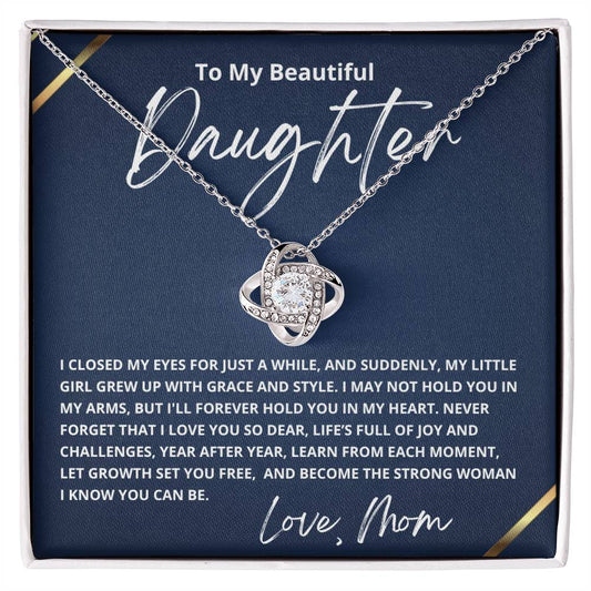 To My Beautiful Daughter Love Knot Necklace - Gifted Jewels