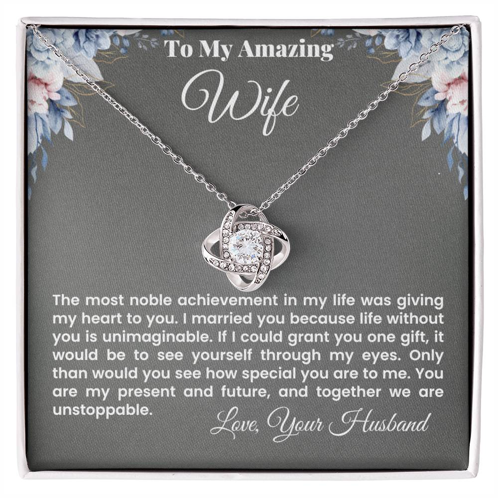 To My Amazing Wife Love Knot Necklace - Gifted Jewels