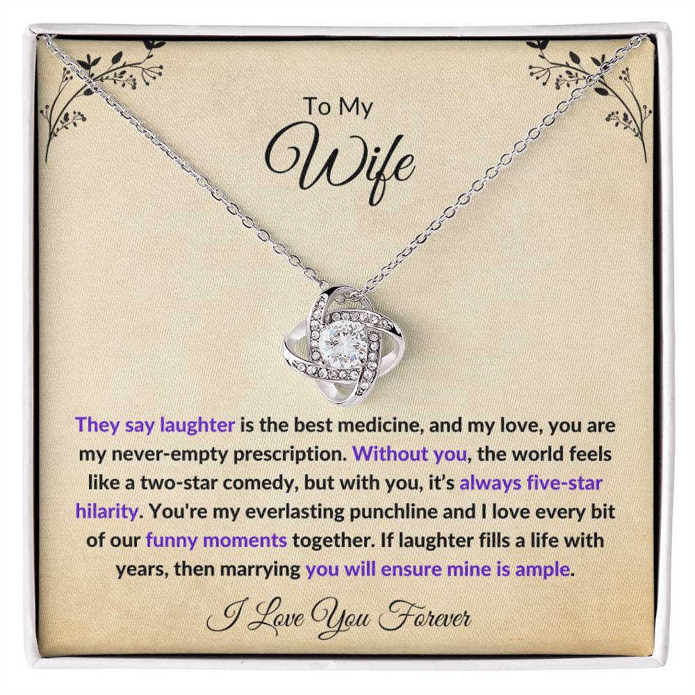 To My Wife Love Knot Necklace